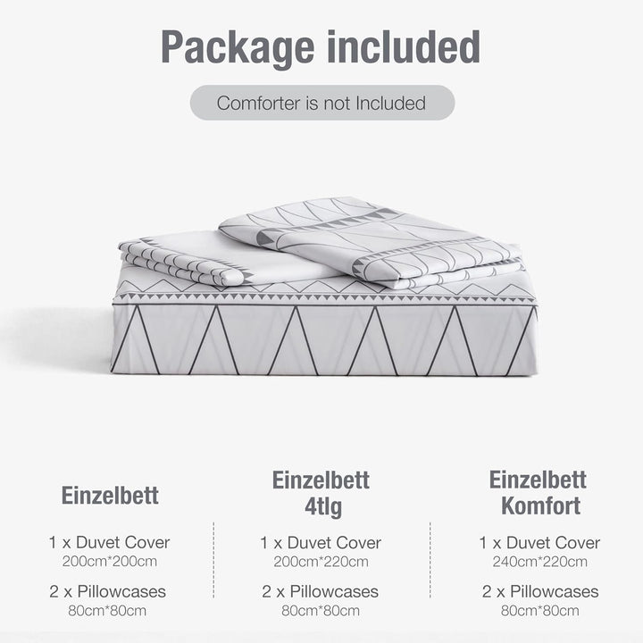 Lekesky Bettwäsche 220x200 Super Weiche 100% Mikrofaser 3-Teilig Bettgarnituren mit Bettbezüge und K