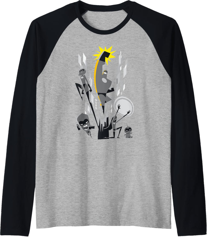 Disney Pixar Incredibles 2 Retro City Super Raglan