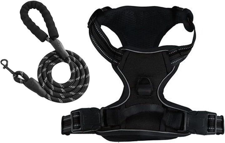 Hundegeschirr Verstellbar 38-89cm Brust Reflektierend | Doppelzugpunkte Vorne &amp; Hinten, Polyester Ne