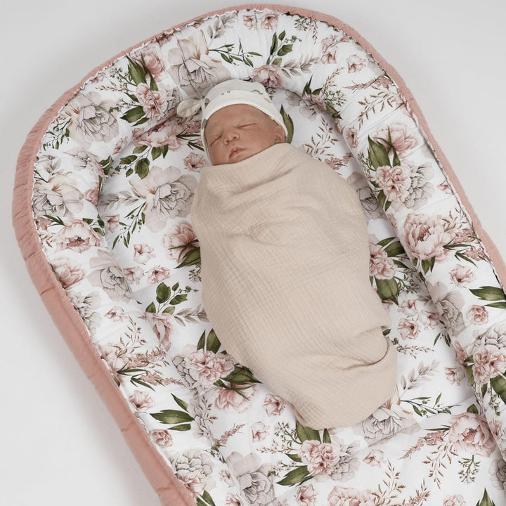 PaLulli 120x60 cm Babynest Babynestchen XXL Babykokon 2seitig 100% Baumwolle Kissen Nestchen für Bab