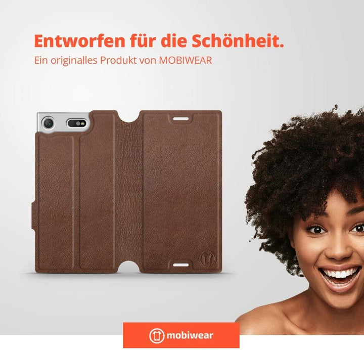 MOBIWEAR | Echt Lederhülle | Kompatibel mit Sony Xperia XZ1 Compact, Made in EU handyhülle, Slim Lea