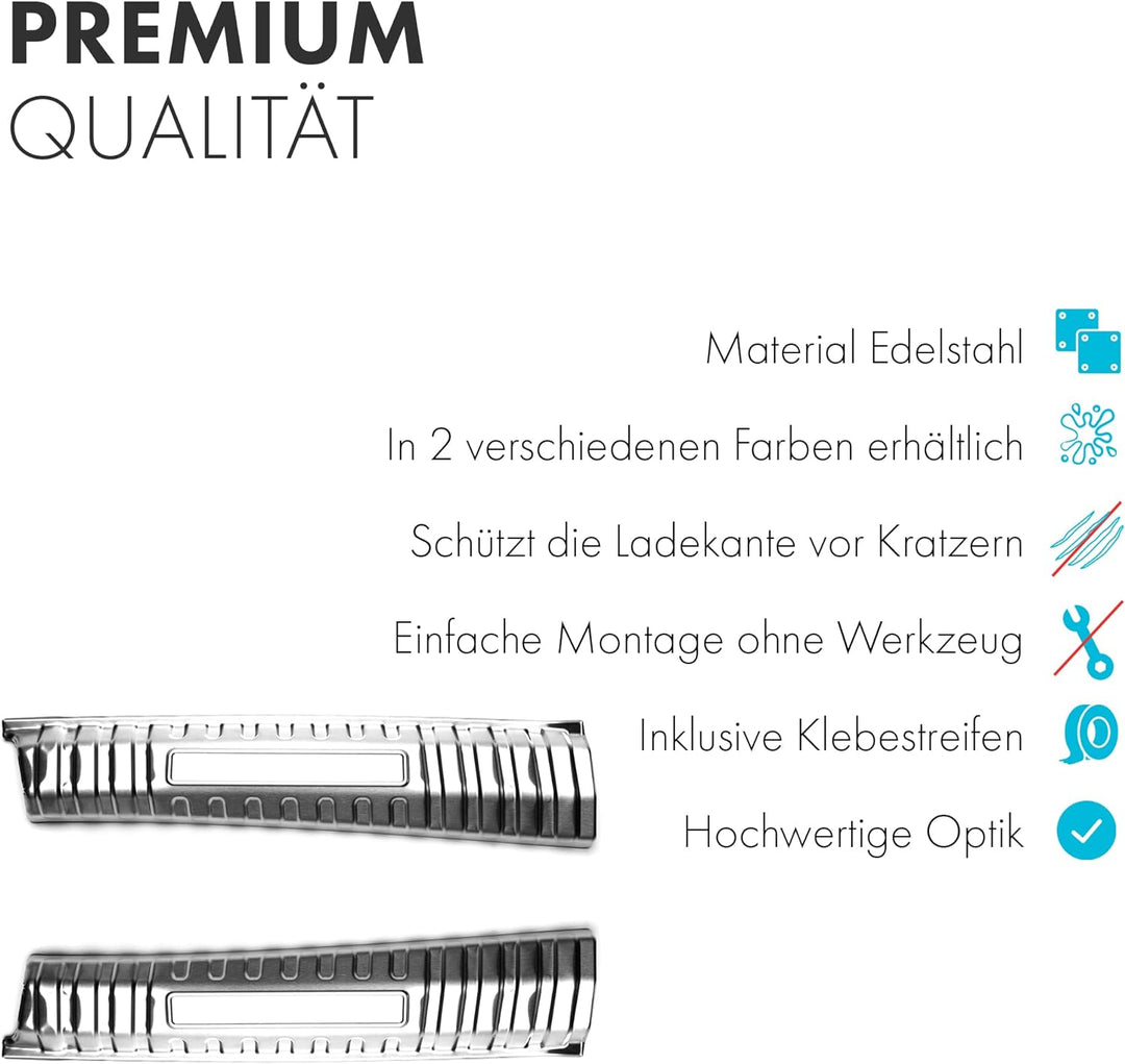 Shop4EV Kompatibel für Volkswagen VW ID.3 Ladekantenschutz Edelstahl Kofferraumblende Abdeckung Kant