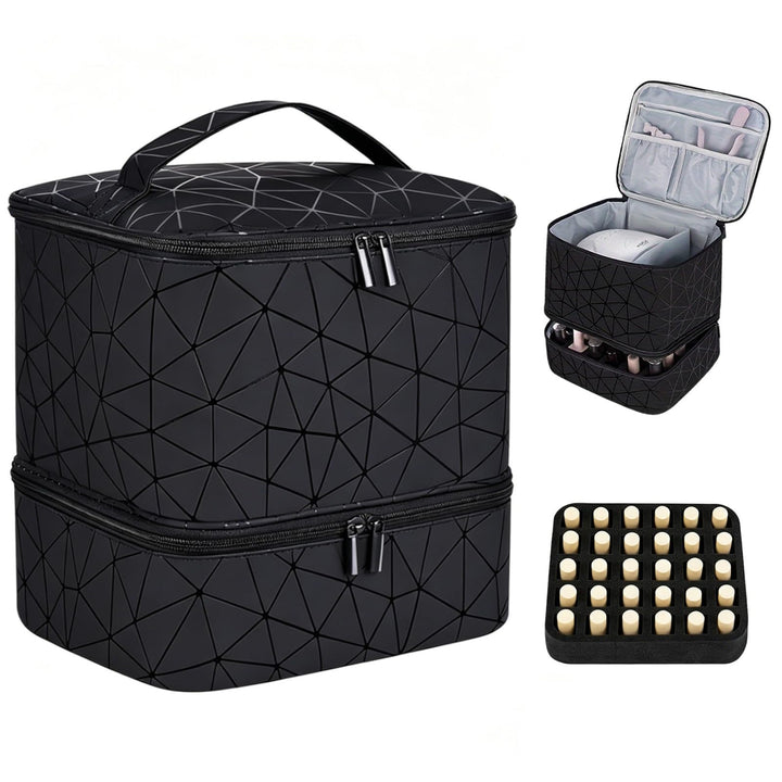 Nagellack Organizer, Nagellack Aufbewahrung für 30 Nagellackflaschen und 1 LED-Nagellampe, doppelte