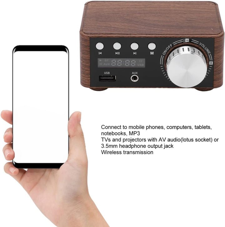 Mini Bluetooth 5.0 Verstärker Leistungsverstärker Stereo Digitalverstärker 2 Kanäle 50 W mit USB Ein