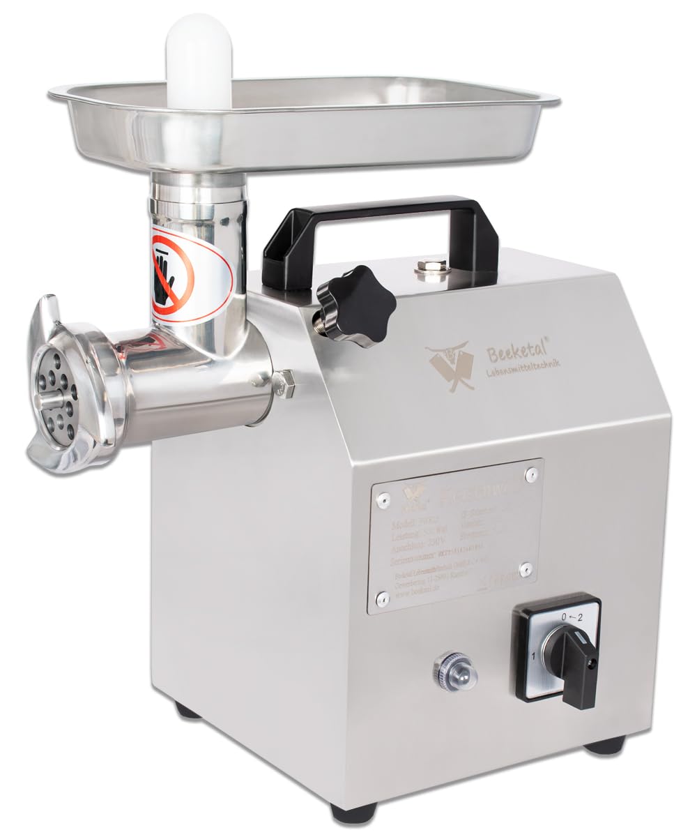 Beeketal 'FW80B' Profi Gastro Edelstahl Fleischwolf mit 80 kg/Std. Durchsatz, starkem 370 Watt Motor
