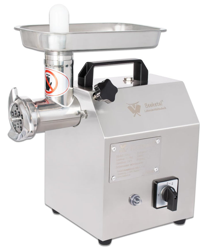 Beeketal 'FW80B' Profi Gastro Edelstahl Fleischwolf mit 80 kg/Std. Durchsatz, starkem 370 Watt Motor