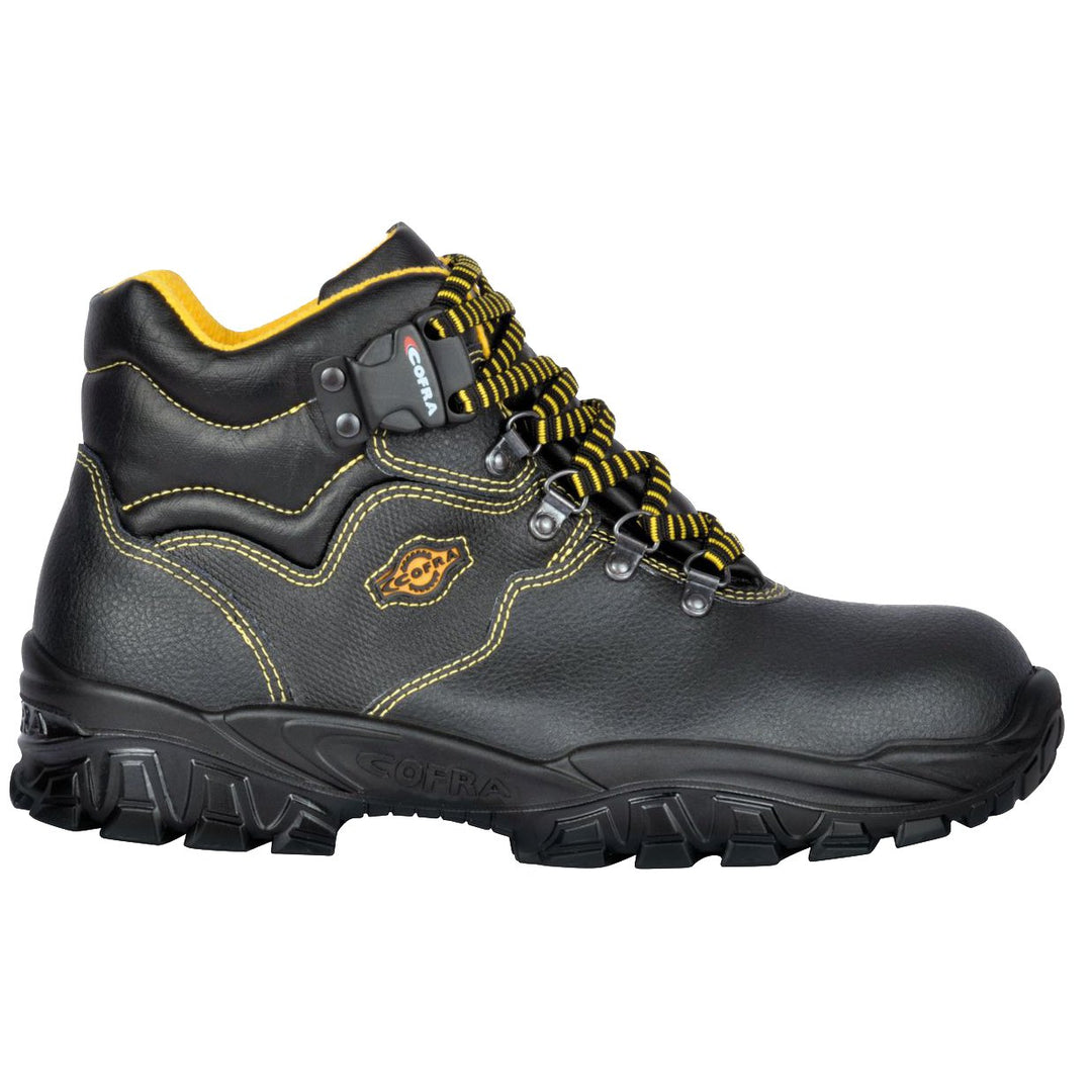 Cofra NT270-000.W45 NEW DANUBIO S1 P SRC Sicherheitsstiefel, Schwarz/Gelb, Grösse 45 45 EU, 45 EU
