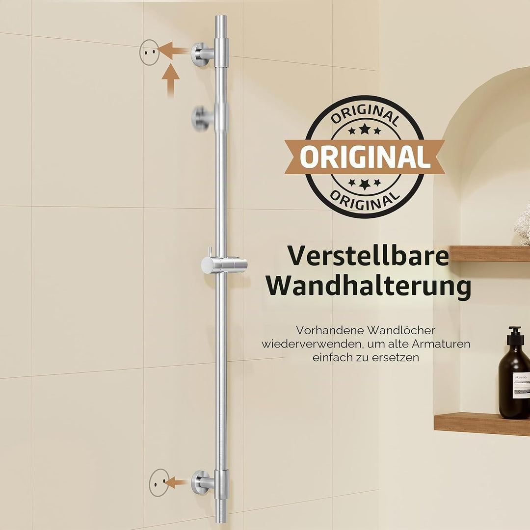 KES Duschstange Brausestange Edelstahl SUS 304 Wandstange mit Duschkopfhalterung Stange Duschkopf Ve