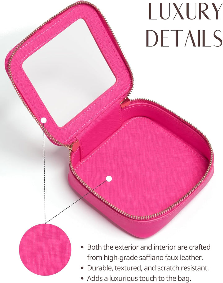 Popvibe Transparente Make-up-Tasche, Reise-Kosmetiktasche, transparenter Kulturbeutel mit Reissversc