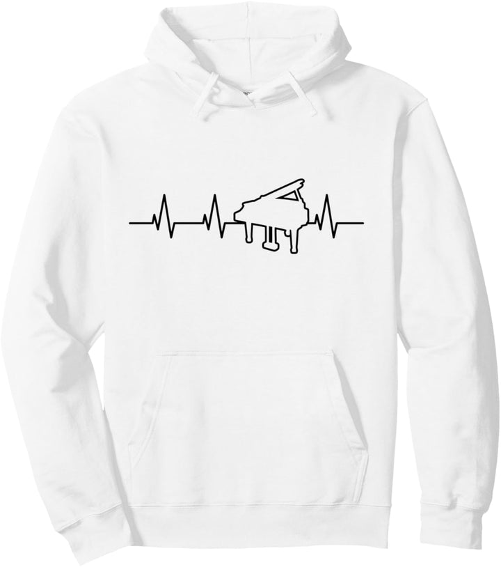 Pianist Herzschlag Piano Herzlinie Klavierspieler Klavier Pullover Hoodie