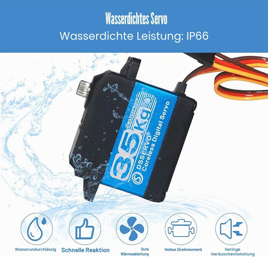 ANNIMOS 35kg kernloser digitaler Servomotor 7.4V Edelstahl Getriebe wasserdicht 1/8 1/10 1/12 Standa