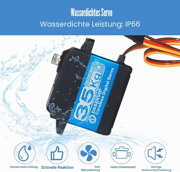 ANNIMOS 35kg kernloser digitaler Servomotor 7.4V Edelstahl Getriebe wasserdicht 1/8 1/10 1/12 Standa
