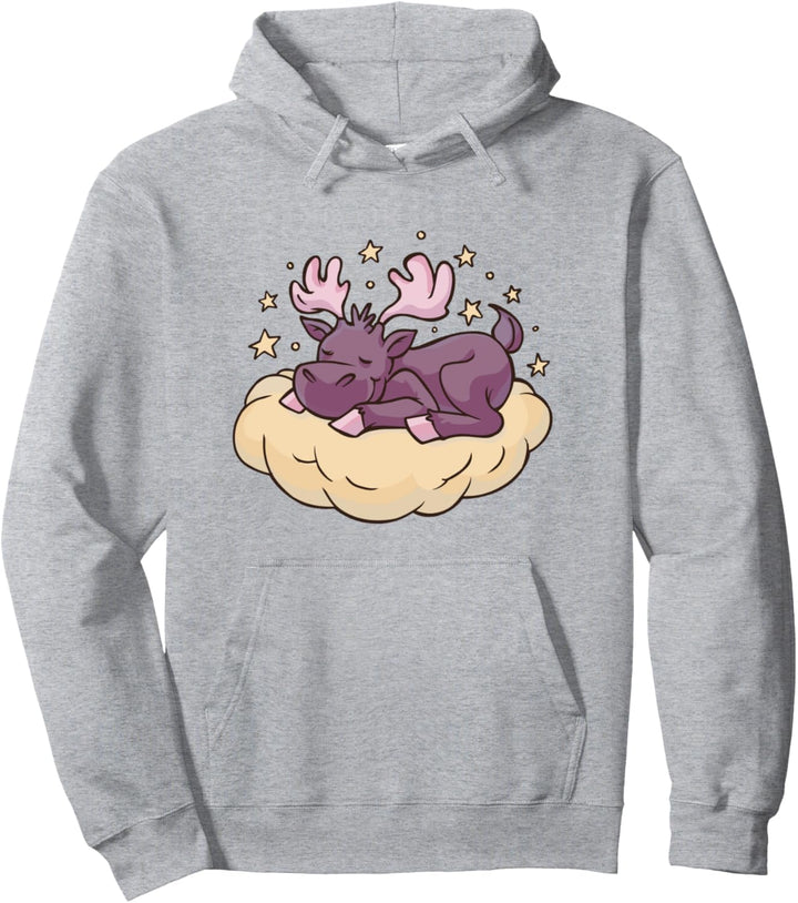 Niedlicher Elch, schlafend Pullover Hoodie