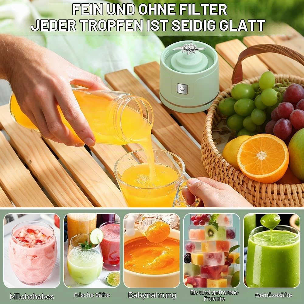 Tragbarer Mixer Smoothie Maker To Go, SGZIOO 450 ML Portable Blender, 38 Klingen, Kleiner Mixer Für