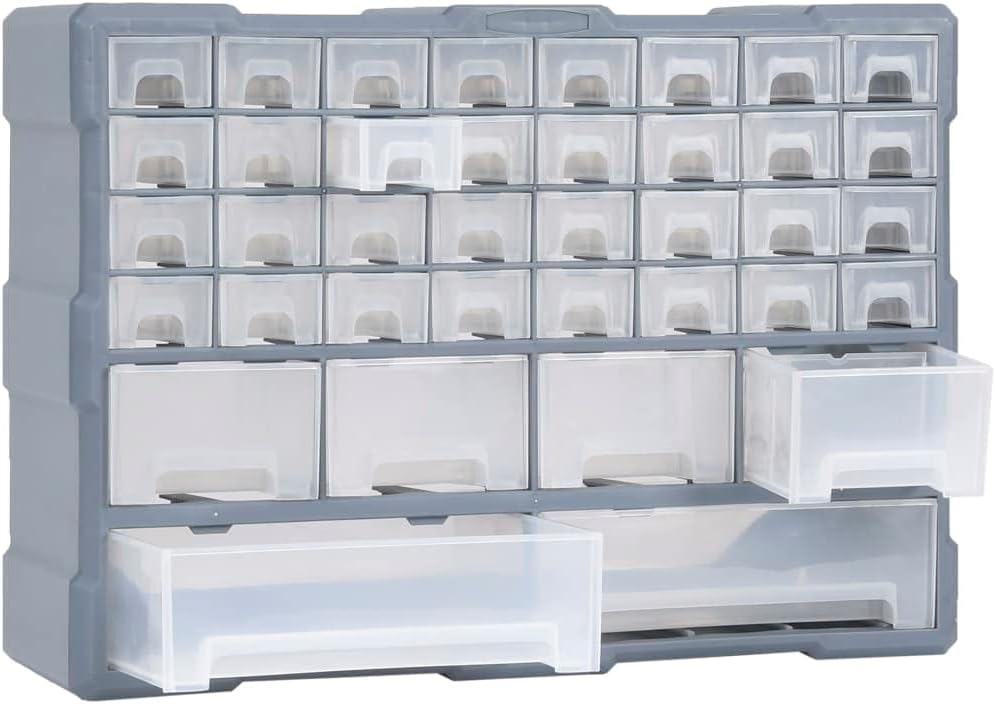 vidaXL Multi-Schubladen Organizer mit 40 Schubladen Sortierkasten Sortimentskasten Sortimentskoffer