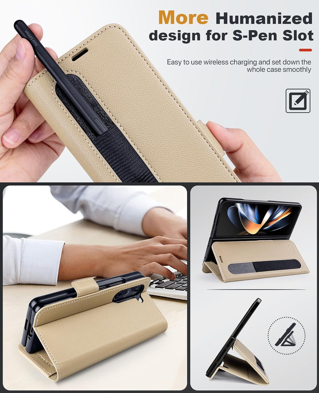OCASE Aktualisierte Version Hülle Samsung Galaxy Z Fold 5 5G Handyhülle [mit S Pen Halter] [Vorderse