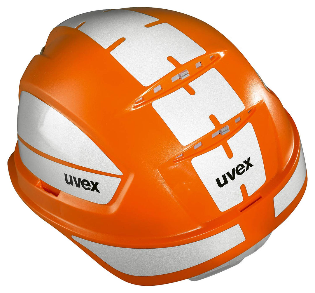 Uvex Pheos B-WR Schutzhelm - Reflektierender Arbeitshelm für die Baustelle - Orange