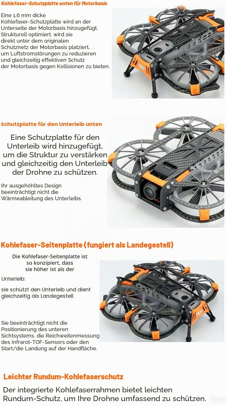 Carbon Fiber Armor Protection Kit Kompatibel mit DJI Neo 2 - Leichte, stossfeste Abdeckung mit Gimba