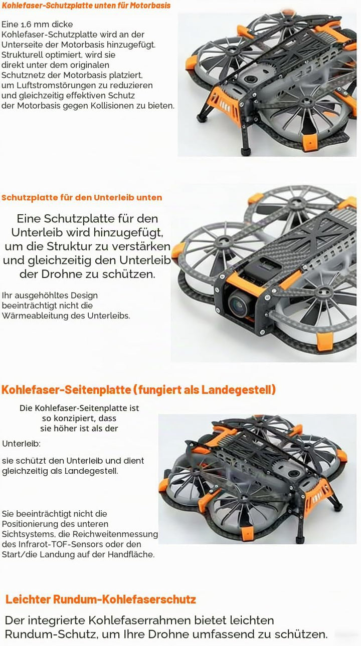 Carbon Fiber Armor Protection Kit Kompatibel mit DJI Neo 2 - Leichte, stossfeste Abdeckung mit Gimba