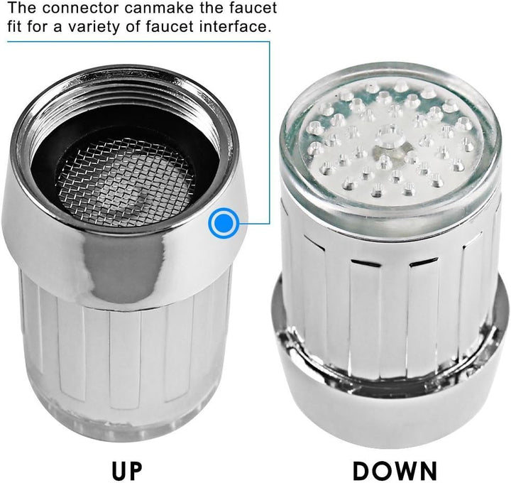 3-Farben temperaturempfindliche Farbverlauf LED-Licht Küche Bad Wasserhahn Wasser Duschkopf Kinder H