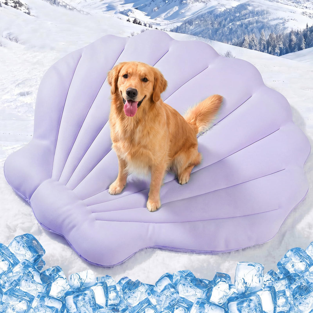 Kühlmatte für Hunde 120 × 120 cm Gross, Q-Max>0,5 Selbstkühlende Hundematte, Wendbare Kühl- und Wärm