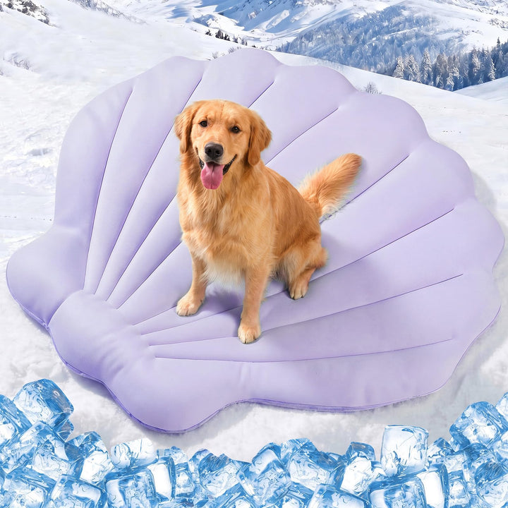 Kühlmatte für Hunde 120 × 120 cm Gross, Q-Max>0,5 Selbstkühlende Hundematte, Wendbare Kühl- und Wärm