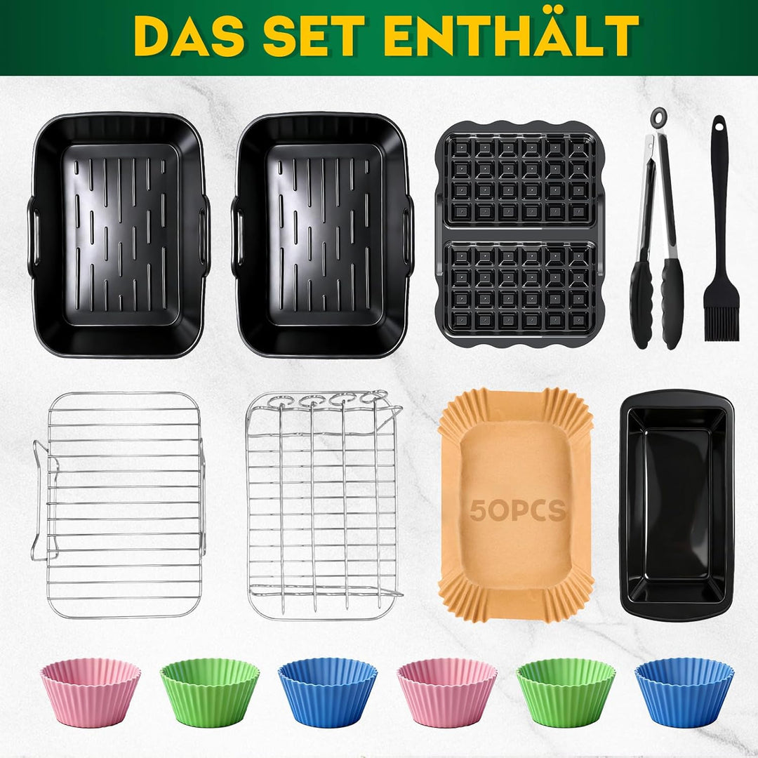 Heissluftfritteuse Zubehör für Ninja Foodi Max Dual Zone AF400EU SL400EU 9,5L, Silikonform Airfryer