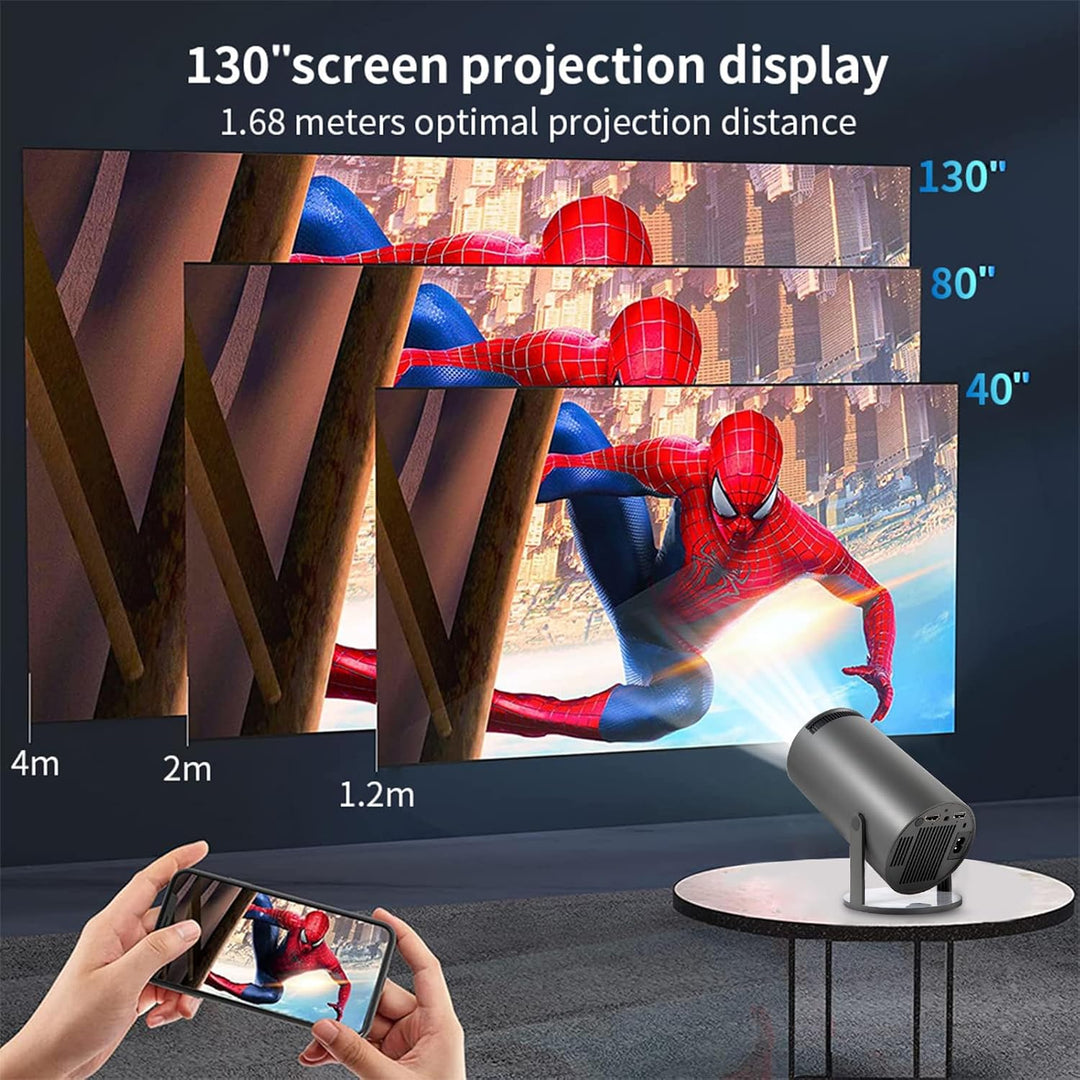 Mini Beamer, Videoprojektor 5G WiFi Bluetooth Projector 4K 200 ANSI Smart Projector.130 Zoll Bildsch