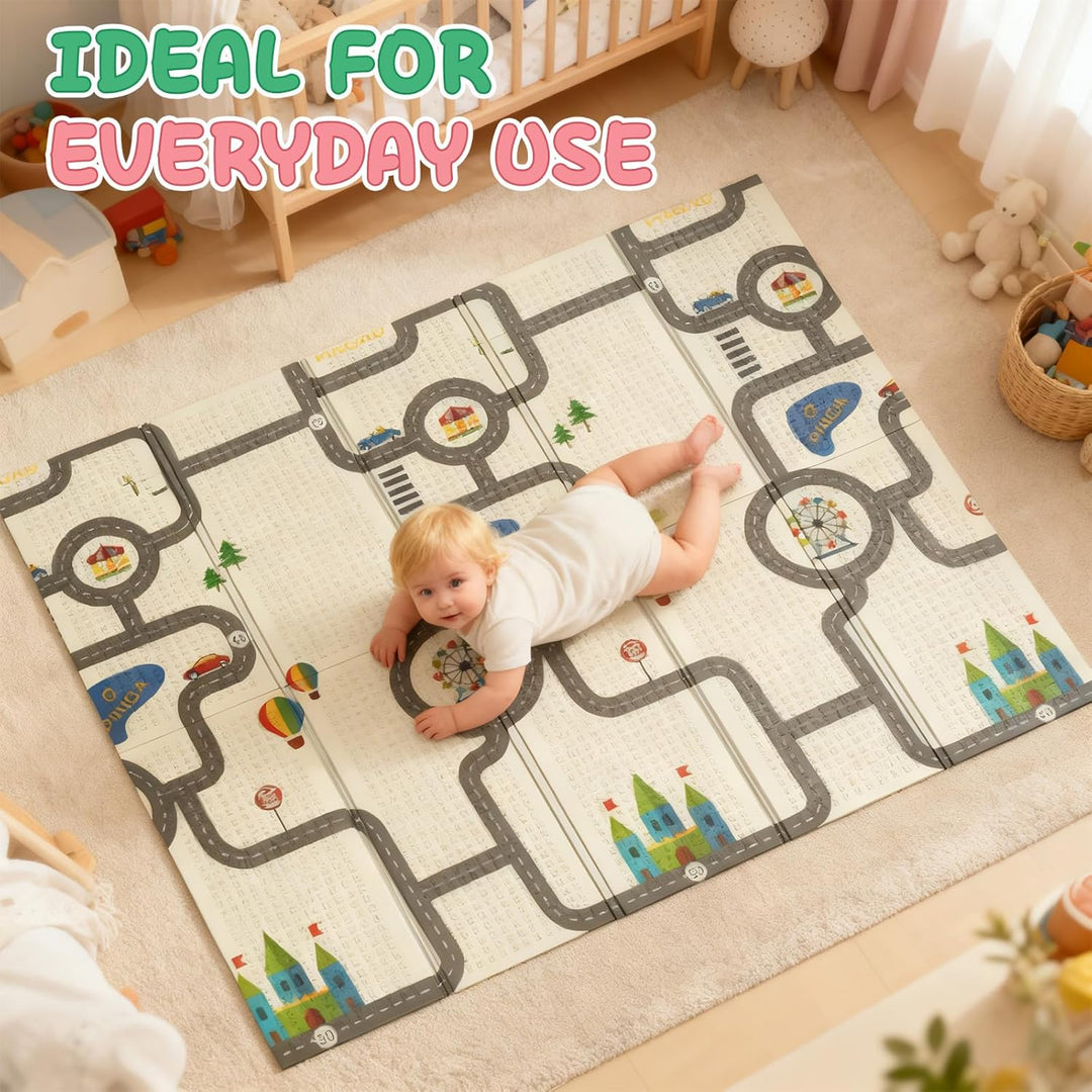 Soontrans Krabbelmatte Baby, Spielmatte Baby Faltbar, 200x180x1cm, Play Mat for Babies Doppelseitige