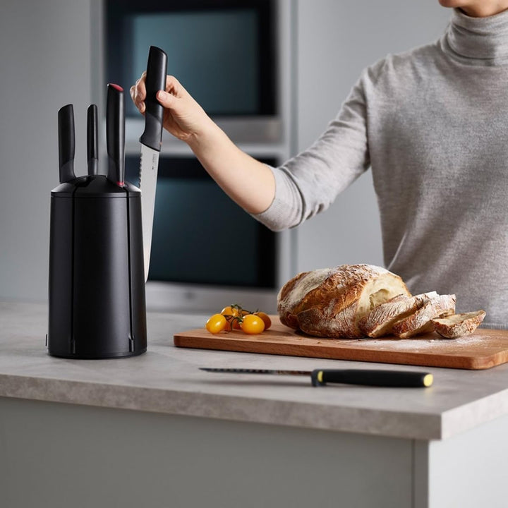 Joseph Joseph Elevate Messerblock, 5-teilig, drehbar, japanischer Edelstahl, Schwarz Mehrfarbig