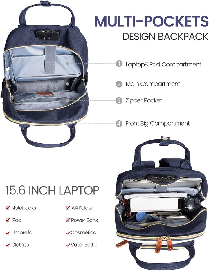 LOVEVOOK Rucksack Damen Laptop Rucksack 17 Zoll Schulrucksack Mädchen Teenager Wasserdicht Schultasc