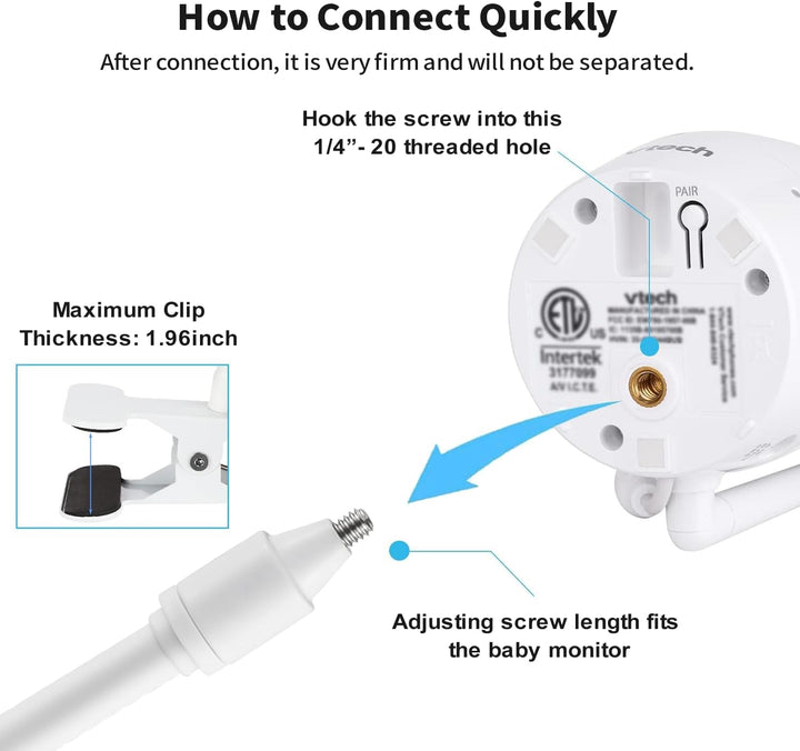 Babyphone Halterung für HelloBaby HB65/HB6339/HB66/HB6550/HB248/HB6558/HB40, Flexible Baby Kamera Ho