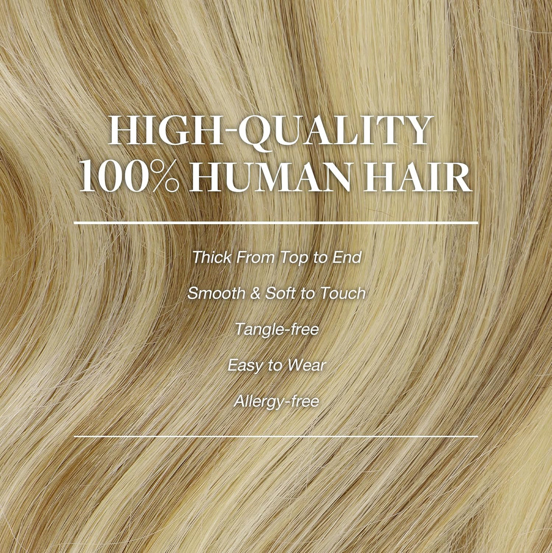 GOO GOO Clip in Extensions Echthaar, Echthaar Extensions Clip, 40cm 120g 7pcs, Clip In Haarverlänger
