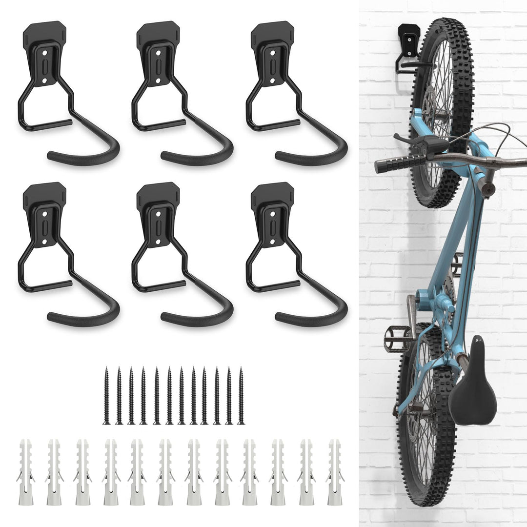 Housolution Fahrradhalterung, 6 Stück Fahrrad Wandhalterung L Förmig Fahrradaufhängung Platzsparend
