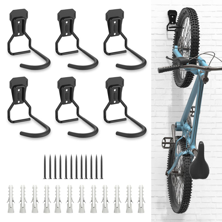 Housolution Fahrradhalterung, 6 Stück Fahrrad Wandhalterung L Förmig Fahrradaufhängung Platzsparend