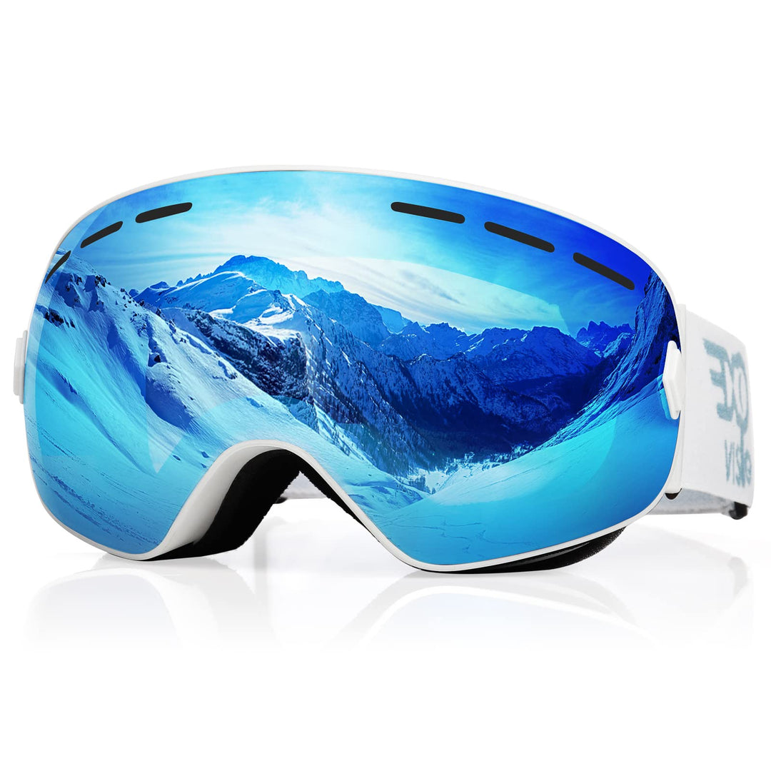EXP VISION Snowboard Skibrille für Herren Damen Jugend, 100% UV400 Schutz Anti Beschlag über der Bri