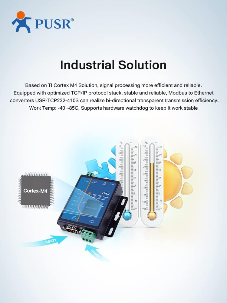 PUSR RS232 RS485 Modbus RTU zu Modbus TCP Gateway Seriell zu Ethernet Konverter USR-TCP232-410s