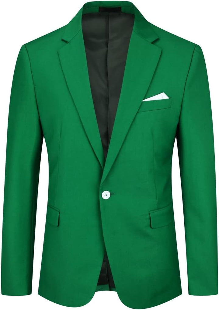 YOUTHUP Herren Sakko Slim Fit Anzugjacke für Business Hochzeit Eleganter 1 Knöpfen Blazer S Grün, S