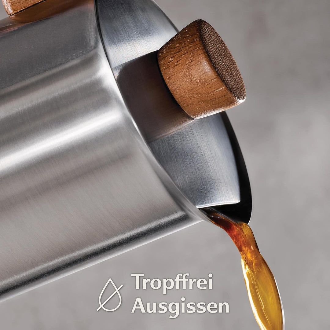 Cosumy Espressokocher Induktion für alle Herdarten geeignet - Mokkakanne Edelstahl 6 Tassen und FSC