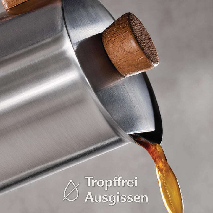 Cosumy Espressokocher Induktion für alle Herdarten geeignet - Mokkakanne Edelstahl 6 Tassen und FSC