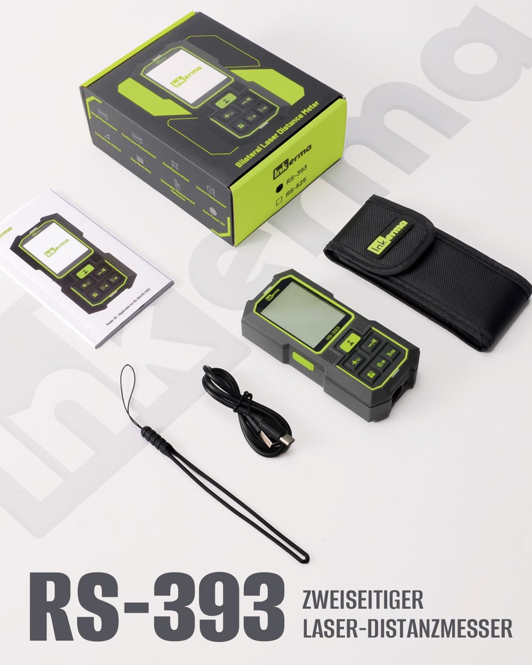 Bilaterales Laser Entfernungsmesser, 393Ft/120M Dual-Laser-Messwerkzeug, Wiederaufladbares Laser-Mes