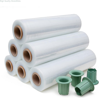 Good Warehouse Hochwertige Stretchfolie 23 m – 500 m Verpackungsfolie mit Handabroller-Set – 40 cm b