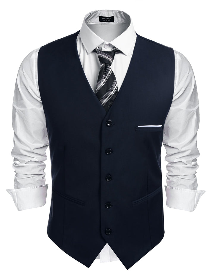 COOFANDY Herren Western Weste Herren Anzug Weste V-Ausschnitt ärmellose Westen Slim Fit Anzug Busine