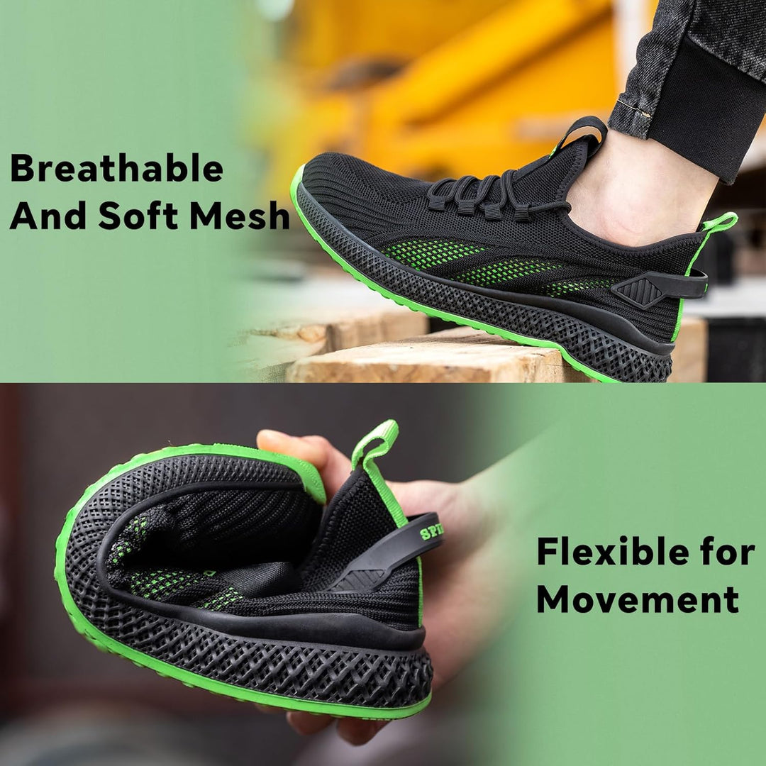 SPIEZ Unisex Sicherheitsschuhe mit Stahlkappe s1, Pannensichere leicht Arbeitsschuhe für Damen und H