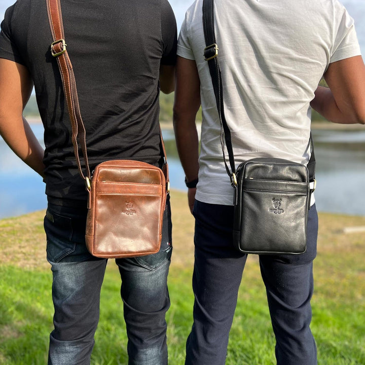 MATADOR Kleine Umhängetasche Männer Leder Tasche Crossbody BAG Herren Handytasche Schultertasche Rei