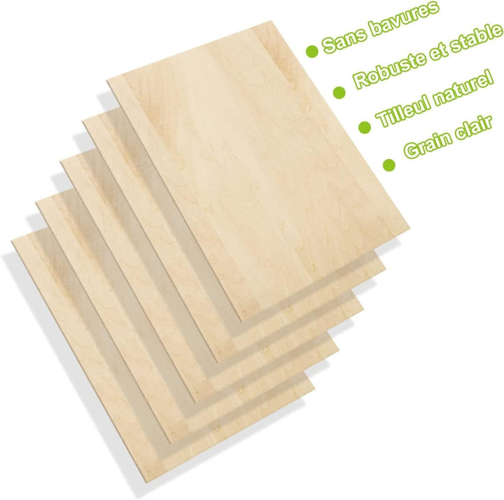 ASelected 20 Stücke Sperrholzplatte Holz 300 * 200 * 2mm - A4 Lindenholz Sperrholz Platte Für Laserp