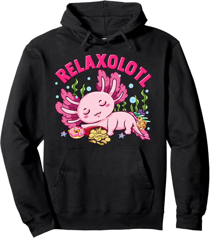 Funny Axolotl Witz Relaxolotl Axolotls Salamander Amphibian Pullover Hoodie