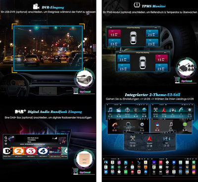 Erisin 10.25 Zoll 8-Kern 4GB+64GB Android 12 Autoradio GPS Navi für Mercedes-Benz GLK-Class X204 (20