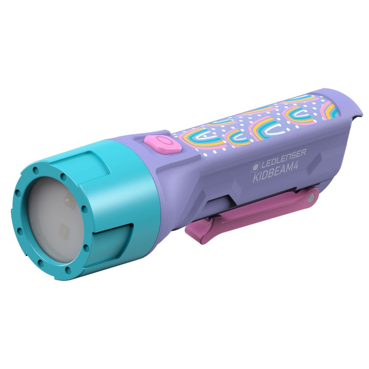 Ledlenser KIDBEAM4 Taschenlampe Kinder lila | energiesparende Batterie Led | 4 Farbmodi und Blinkfun