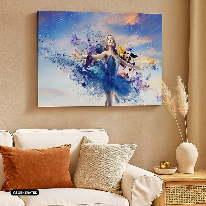 Bilder auf Leinwand 100x70cm Leinwandbild Ballerina Tänzer Tüll Kleid Gross Wanddeko Bild Schlafzimm